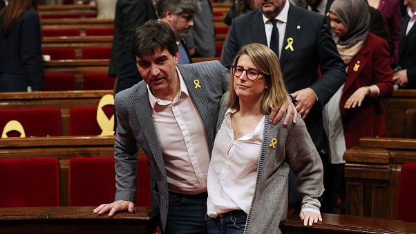 El portavoz de ERC Sergi Sabria y Elsa Artadi de JpC El portavoz de ERC Sergi Sabria y Elsa Artadi de JpC