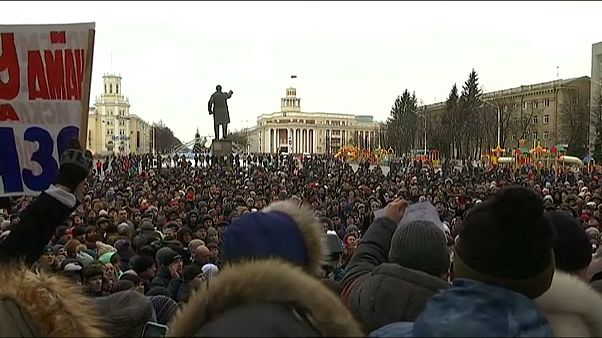 Protest againt authorities in Kemerovo over fire deaths Protest againt authorities in Kemerovo over fire deaths