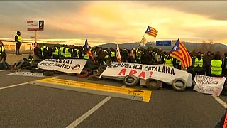 Cortes de carreteras en protestas independentistas en Cataluña