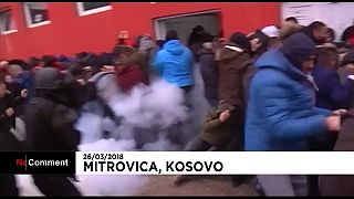 Kosovo police fire tear gas  to scatter hundreds of nationalist Serb protesters