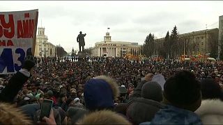 Rusya'da yangın protestosu