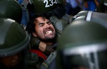 Manifestação no Chile termina em confrontos