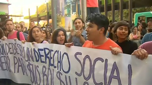 Disturbios en una manifestación estudiantil en Chile Disturbios en una manifestación estudiantil en Chile