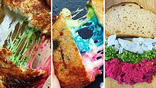 Rainbow toasts for Easter 