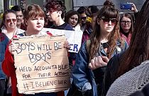 Protesters rally across Ireland over handling of high-profile rape trial