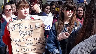 Protesters rally across Ireland over handling of high-profile rape trial 