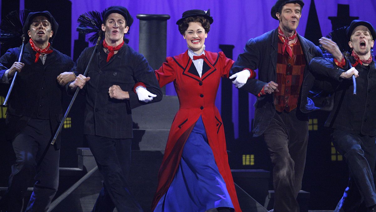 The cast of Mary Poppins at the 2007 Tony Awards in New York.