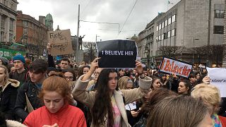 Thousands protest across Ireland for second day over rugby rape trial