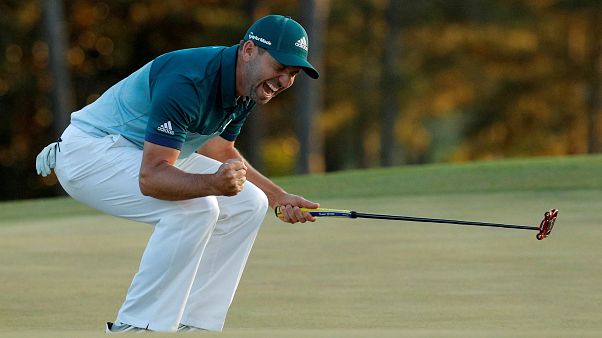 Sergio García celebra la victoria en el Masters de Augusta 2017 Sergio García celebra la victoria en el Masters de Augusta 2017