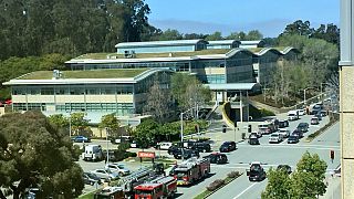 The scenes following a possible shooting at the headquarters of YouTube in