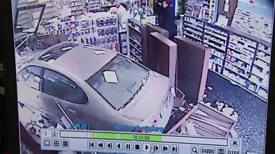 car crashed through the doors of a pharmacy in maryland