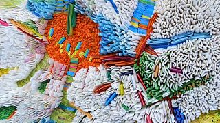 Ilhwa Kim uses rolled up paper to create vivid art