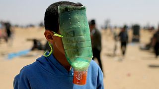 ماسک دست‌ساز یک کودک فلسطینی در راهپیمایی بازگشت