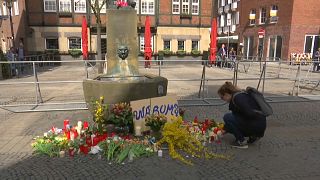 People have been laying flowers in the square where the attack took place