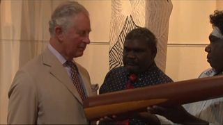 Prince Charles visited an indigenous art center in Australia