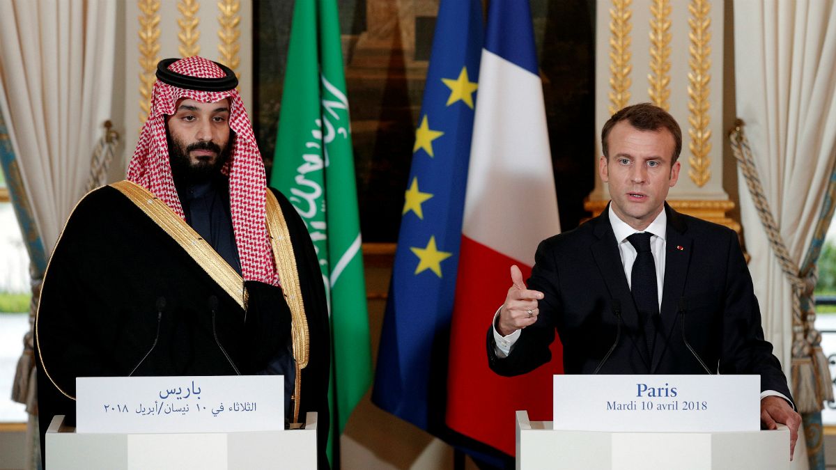 کنفرانس خبری مشترک رئیس جمهوری فرانسه با ولیعهد عربستان