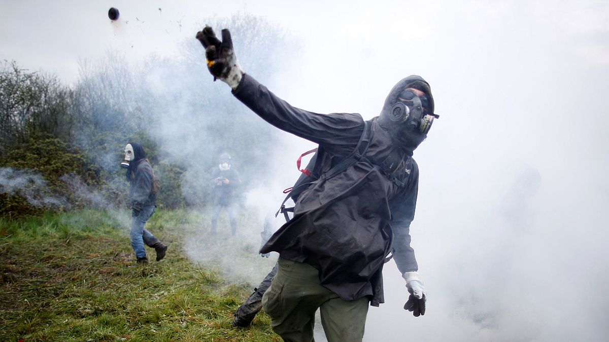 French riot police mobilise as protest camp evacuation continues