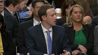 Zuckerberg testifying in the US Congress
