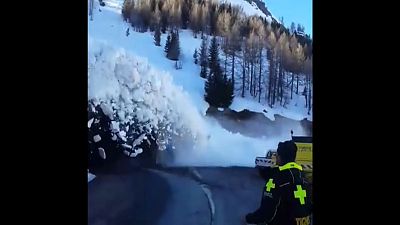 A força de uma avalanche em Tignes