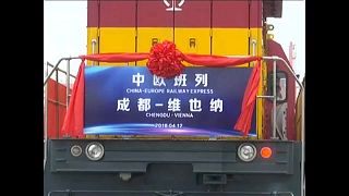 Erster Güterzug von China nach Wien
