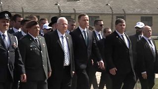 The march was led by the Israeli and Polish presidents