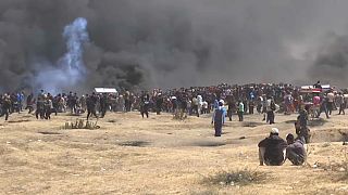 Hundreds of Palestinians have been wounded along Gaza's border at another mass protest