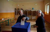 People in Montenegro cast their votes