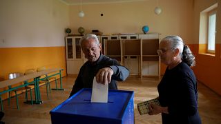 People in Montenegro cast their votes