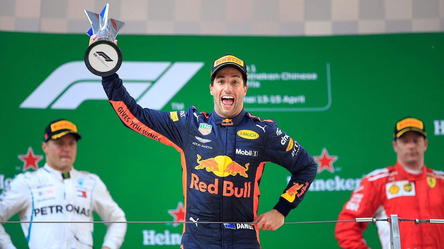 Red Bull's Daniel Ricciardo wins Chinese Grand Prix with a