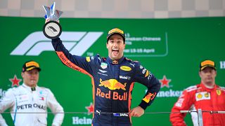 Daniel Ricciardo celebrates victory in Chinese Grand Prix