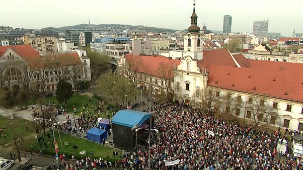 Around 30,000 people attended Sunday's protest rally in Bratislava Around 30,000 people attended Sunday's protest rally in Bratislava