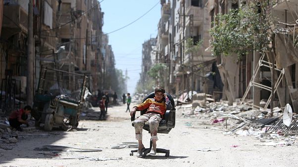 Peritos da OPCW em Douma esta semana Peritos da OPCW em Douma esta semana