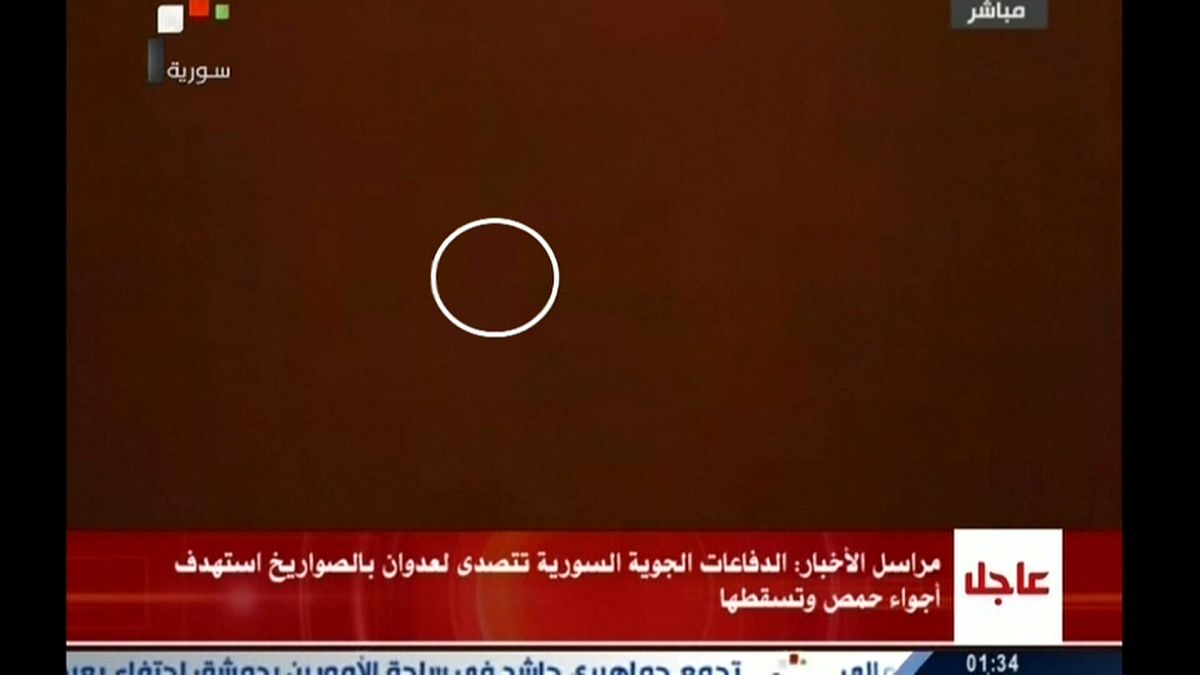 Syrian state TV carried reports of missiles shot down