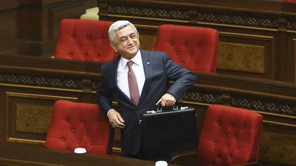 Sargsjan im armenischen Parlament. Sargsjan im armenischen Parlament.