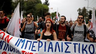 Demonstranten in Athen