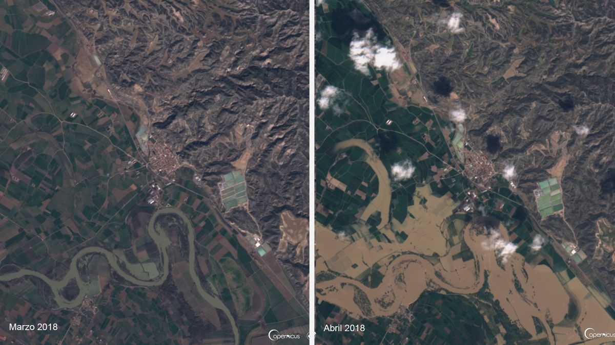 Vídeo: la impresionante crecida del Ebro, vista desde el espacio 