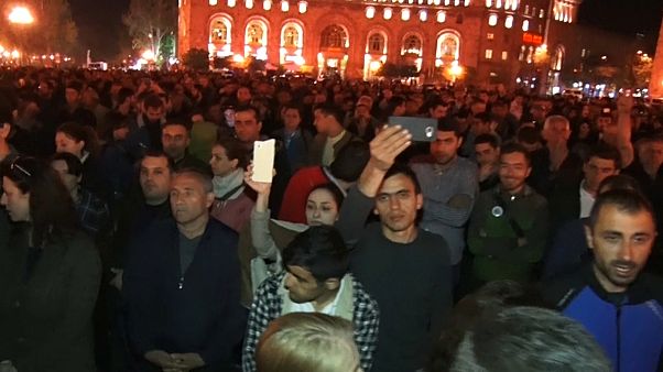 Protests continue in Armenia over president's sideways move into Prime Minister's office Protests continue in Armenia over president's sideways move into Prime Minister's office