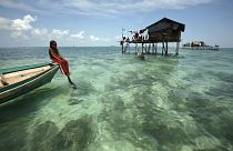 A Bajau Laut girl in Malaysia's state of Sabah, Borneo island, Feb 2009