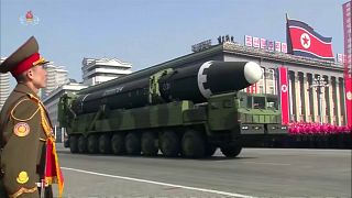 North Korean missiles on display in Pyongyang