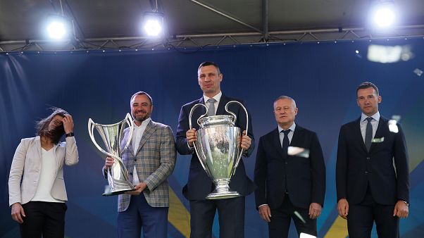 Champions League trophy arrives in Kiev Champions League trophy arrives in Kiev