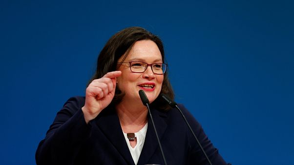 Andrea Nahles mit 66,35 % zur SPD-Chefin gewählt Andrea Nahles mit 66,35 % zur SPD-Chefin gewählt