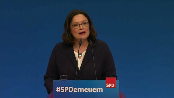 Andrea Nahles rompe el techo de cristal del SPD alemán Andrea Nahles rompe el techo de cristal del SPD alemán