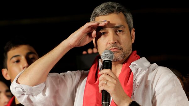 Mario Abdo Benitez beszédet mond Asuncionban Mario Abdo Benitez beszédet mond Asuncionban