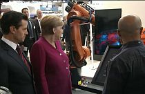Angela Merkel y Enrique Peña Nieto en la Feria de Hannover