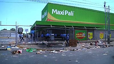 Looted supermarket in Nicaragaun capital Managua