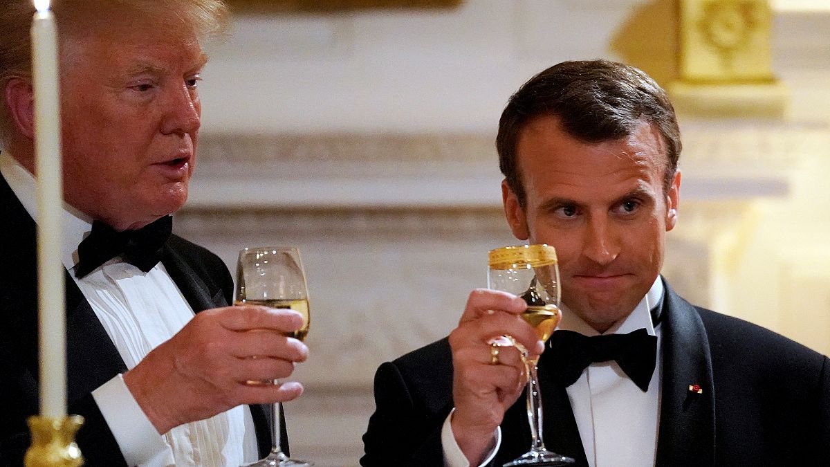 Trump hosts Macron at gala dinner as leaders hint at new Iran nuclear deal