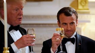 Trump hosts Macron at gala dinner as leaders hint at new Iran nuclear deal