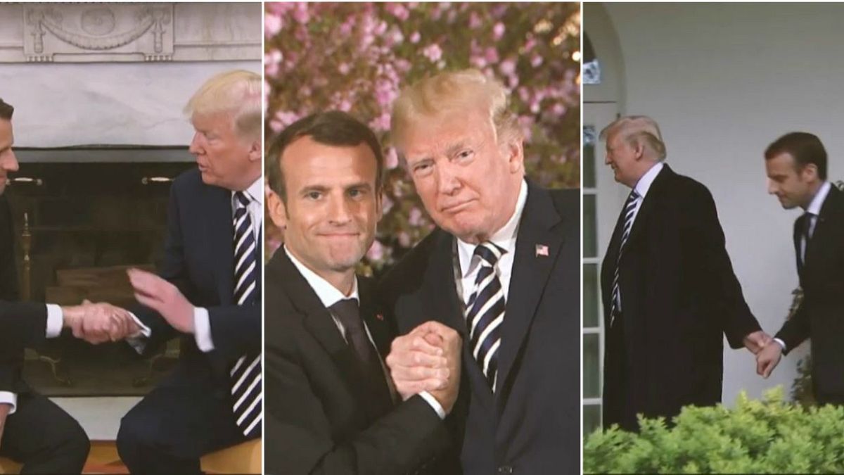 Macron-Besuch bei Trump: Wenn Hände Bände sprechen