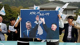 تظاهرات دانشجویان هوادار وحدت دو کره در سئول
