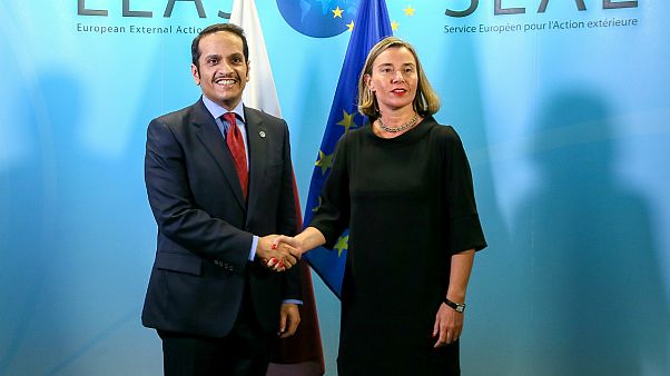 مسئول سیاست خارجی اتحادیه اروپا و وزیر خارجه قطر مسئول سیاست خارجی اتحادیه اروپا و وزیر خارجه قطر